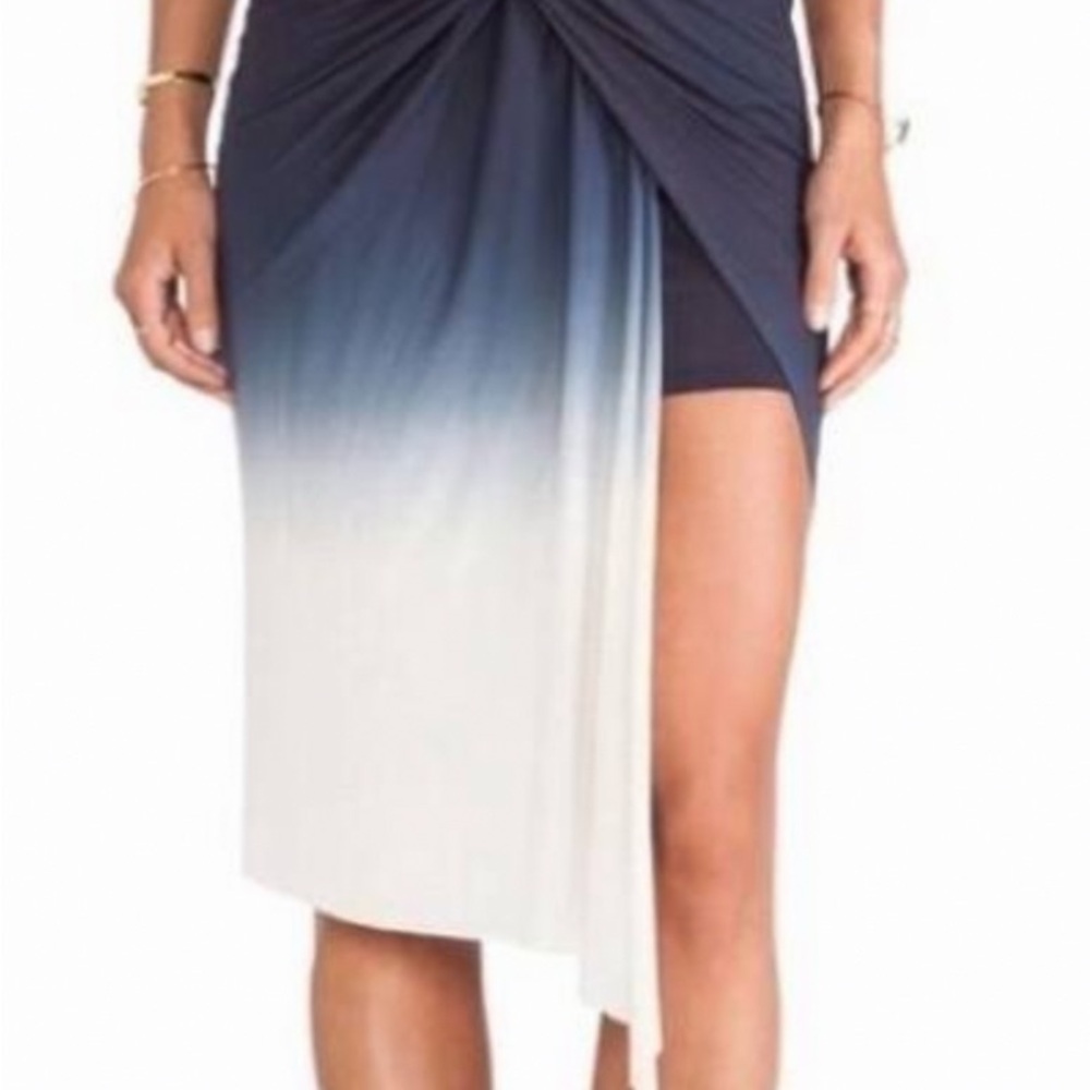 Young Fanulous & Broke Ombré blue high low draped Kulani knot Skirt S